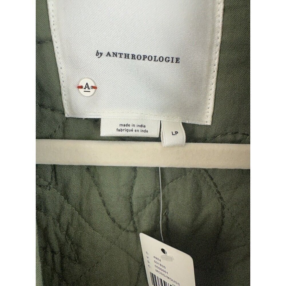 Anthropologie Quilted‎ Patchwork Kimono Jacket Moss Green Sz Large NEW LP Petite - Picture 7 of 13